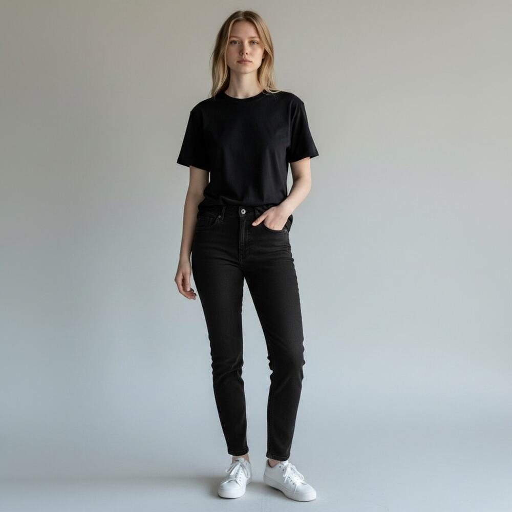 Madewell Black Denim Jean Pant 26 Perfect Vintage Jean Style NC330 Black Wash